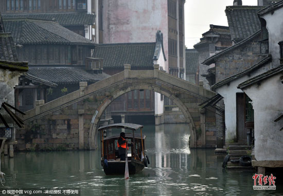 浙江烏鎮(zhèn)，在烏鎮(zhèn)景區(qū)拍攝的古鎮(zhèn)風(fēng)貌。(圖片作者：劉肖坤)