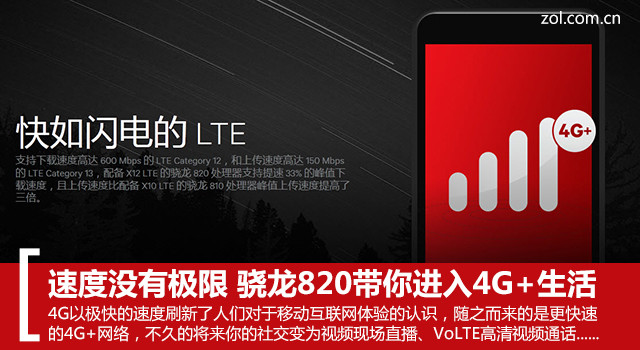 速度沒(méi)有極限 驍龍820帶你進(jìn)入4G+生活 