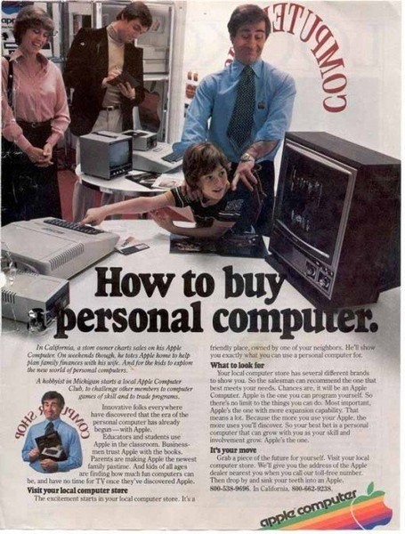 蘋果公司告訴你如何購買個人電腦。蘋果電腦廣告，1979年發(fā)布。