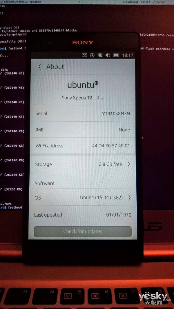 新版索尼T2 Ultra手機曝光 運行Ubuntu系統(tǒng)