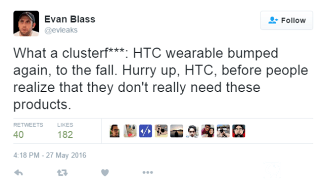 HTC智能手表將再次跳票：或今年秋季發(fā)布 
