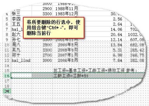 Excel中使用快捷鍵快速刪除行、列、單元格的操作方法