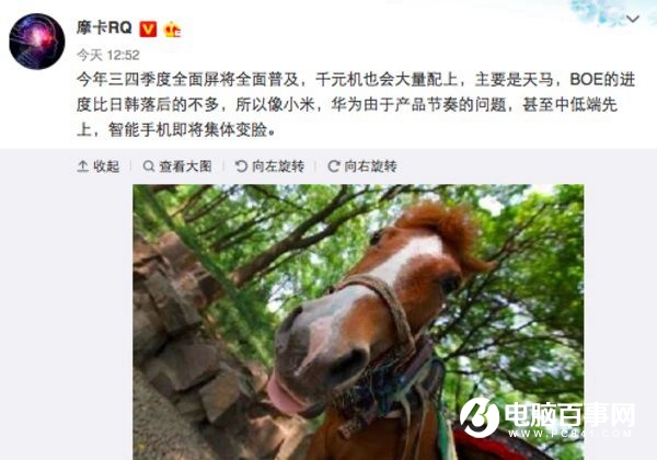 下半年全面屏大戰(zhàn) 千元機將集體變臉