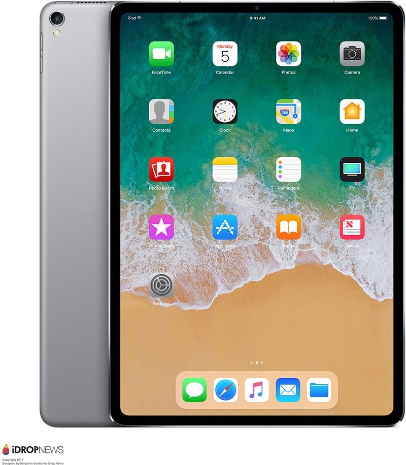蘋果新一代iPad Pro外形曝光：無(wú)劉海全面屏 屏占比提升