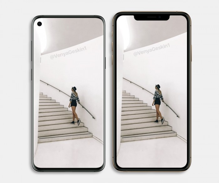 三星S10外形渲染圖曝光：打孔全面屏 對比iPhoneXS誰好看？