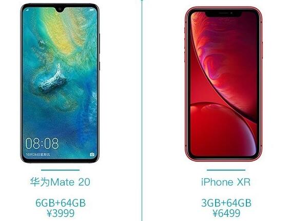 華為Mate20和iPhone XR價(jià)格對比