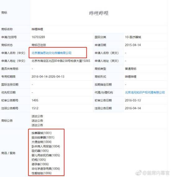 A站搶注嗶哩嗶哩商標(biāo)用于制作飛機(jī)杯、夜壺、坐便器、等